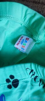 Dětské sv. zelené legíny s kočkou, 3 vel. - 6