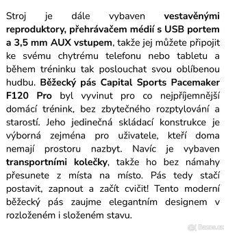 Běžecký pás Capital sports pacemaker - 6