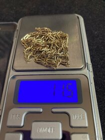 Krásný plný řetízek 1-Žluté zlato 585/1000 14k - 6