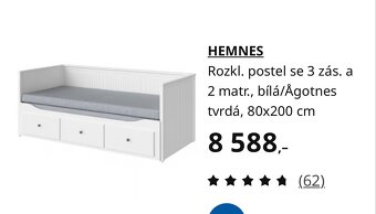 IKEA Hemnes rozkládací postel se zásuvkami - 6