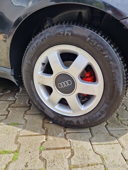 5x100 R15 Kola audi + pokličky + gumy 5mm 195/65/15 - 6