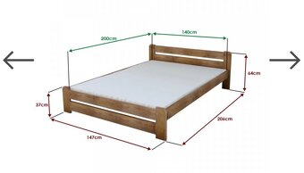 Manželská postel dub / Double bed from oak - 6