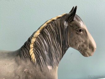 BESWICK CERAMIC SHIRE HORSE 818 DAPPLE GRY HOUPACÍ KONĚ PROT - 6