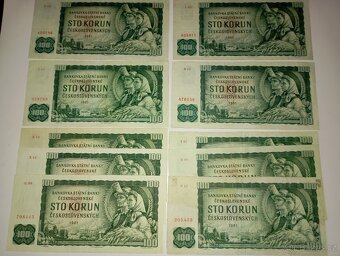 BANKOVKY 100 KČS 1961, VŠECHNY VYDANÉ SÉRIE - 6