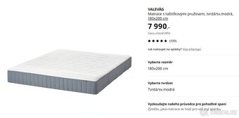 Postel s úložným prostorem MALM (180x200) + matrace - 6