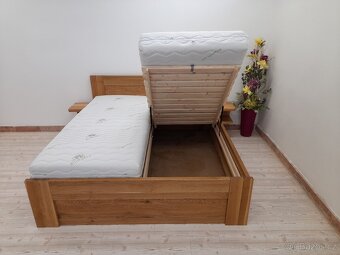 Nová dubová masivní postel, nosnost 700 kg, odvezu, smontuji - 6