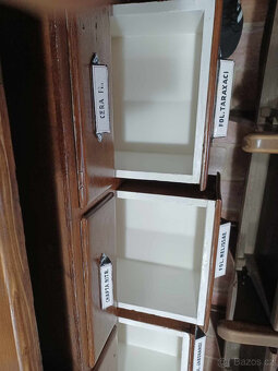 Starožitná lékárenská tára - šuplíkovač, komoda - 6