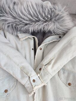 Riflová bunda s kožichem - 6