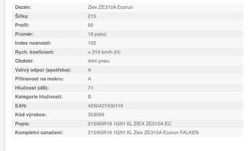 Letní pneu - Falken Ziex ZE310A Ecorun 215/65 R16 - 6