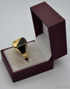 Zlatý pánský prsten s briliantem - 6