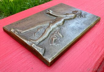 Stará plaketa bronz ORIGINAL J.Konečný PRO FAJNŠMEKRA. - 6