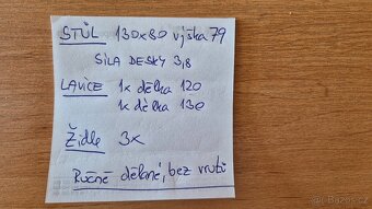 Dřevěný stůl židle lavice. - 6