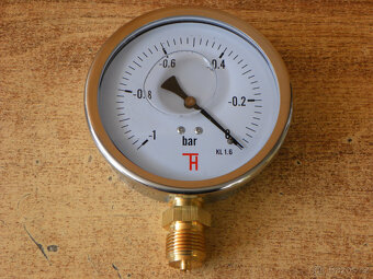 Vakuometr, měřič vakua plněný glycerinem -1 bar, 100 mm - 6
