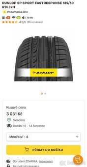 Alu kola Ronal 14 + Letní Pneu Dunlop Sport - 6