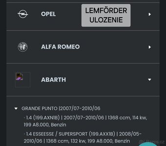 Ulozenie Motora Fiat, Alfa Romeo, Opel, Abarth. - 6