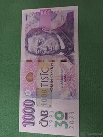 Výroční bankovka 1000kč s přítiskem - 6