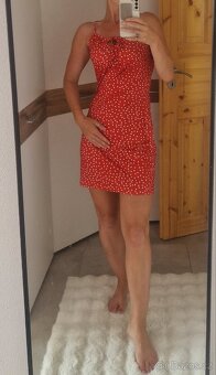 Nové dámské puntikovane letní sexy mini šaty vel M minisaty - 6