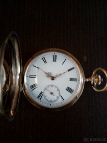 Zlaté tříplášťové kapesní hodinky - 6