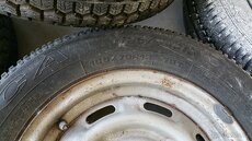 Prodám 4ks originál plechové obuté disky na Škoda 105,120 M - 6