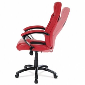 Herní křeslo, kancelářská židle, červená ekokůže, KA-Y157 - 6