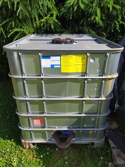 1000 l nádrž, IBC kontejner, na vodu, černý, oplechovaný - 6