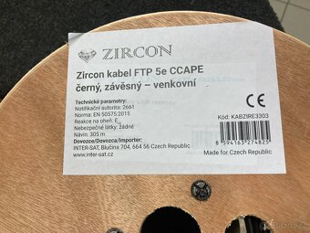 Zircon kabel FTP 5e CCAPE 305m černý, závěsný - venkovní - 6