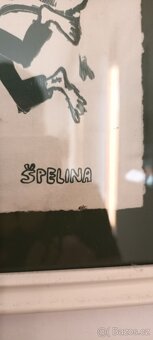 Grafiky 3 ks ruční papír dřevoryt- linoryt - 6