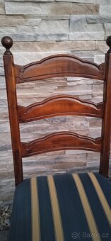 Stylové masivní dřevěné židle 4+1 ks - 6