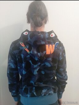Modrá mikina bape hoodie - 6