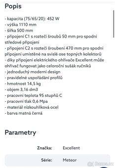 Koupelnový radiátor Meteor / Nový zabalený 111x50 cm - 6