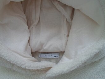 Bílá krémová chlupatá mikina medvěd - 158 - 6