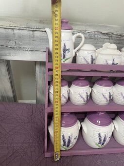 dózy na koření (dekor levandule) + polička na zavěšení - 6