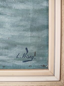 obraz MOŘSKÉ POBŘEŽÍ, olej, sign. L. Vraný 70x50cm - 6