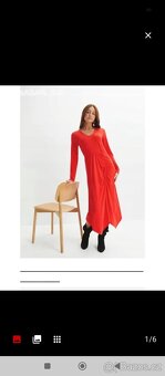 Dámské šaty červené velikost M-L, 40-42 polyester elastan - 6