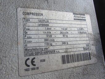 Kompresor ATLAS COPCO GA 37 - 6