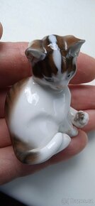 Porcelánová soška, Rosenthal: sedící kočka - 6