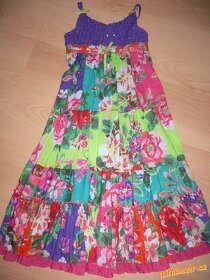 Next - luxusná patchwork šaty s háčkovaným živůtkem vel. 146 - 6