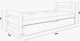 Krásná POSTEL s úložným prostorem, roštem a matrací 90 x 200 - 6