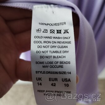 Krásné lila společenské midi šaty GODDIVA, vel. 14 - 6