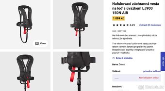 (NOVA) TRIBORD Záchranná vesta LJ 150 Air černá DECATHLON - 6