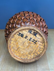 Proutěná váza na ikebanu, ručně vyr. 2010, dovoz Japonsko - 6