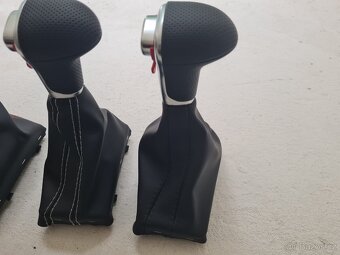 Radiaca páka pre automat AUDI / čierna biela červená nitka - 6