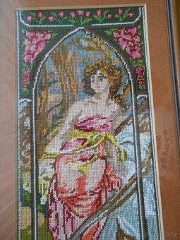 3x vyšívaný obraz MUCHA SUMMER+Pražský hrad+malý obrázek - 6