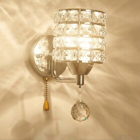 Luxus křišťál zlaté lampičky závěsné 2 kusy - 6