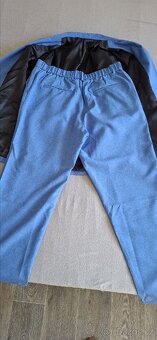 NOVÝ-Pánský oblek modrý sako a kalhoty - 6