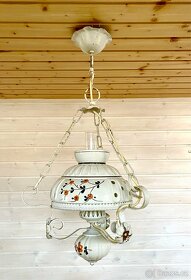 Stará krásná porcelánová lampa ve stylu petrolejky - 6