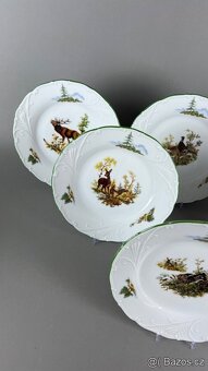 Talířová souprava,NOVÁ, myslivecký porcelán, MZ - 6