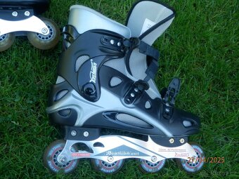Nové inline brusle 4xjeté velikost 47-48 cena: 1000kč. - 6