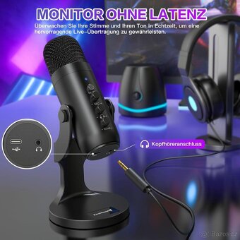 Zealsound USB mikrofon, kondenzátorový pro PC  hry podcasty - 6