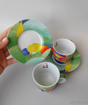Sada keramických moka šálků s nádherným designem - 6